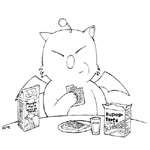 Mog eats breakfast! *snicker*