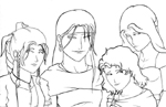 Aeris, Faris, Rydia, and Celes