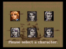 The character selection screen